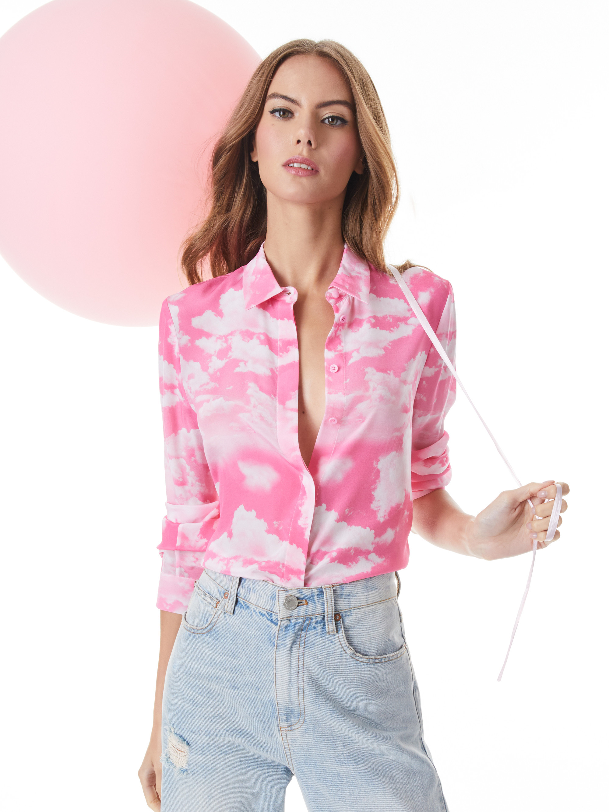 WILLA PLACKET TOP | Alice + Olivia