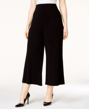 Alfani Plus Size Crepe Pull-On Culotte Pants, Only at Macy's | Macys (US)