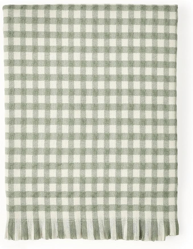 CREVENT Farmhouse Boho Knitted Throw Blanket for Couch Sofa Chair Bed Home Decoration, Soft Warm ... | Amazon (US)