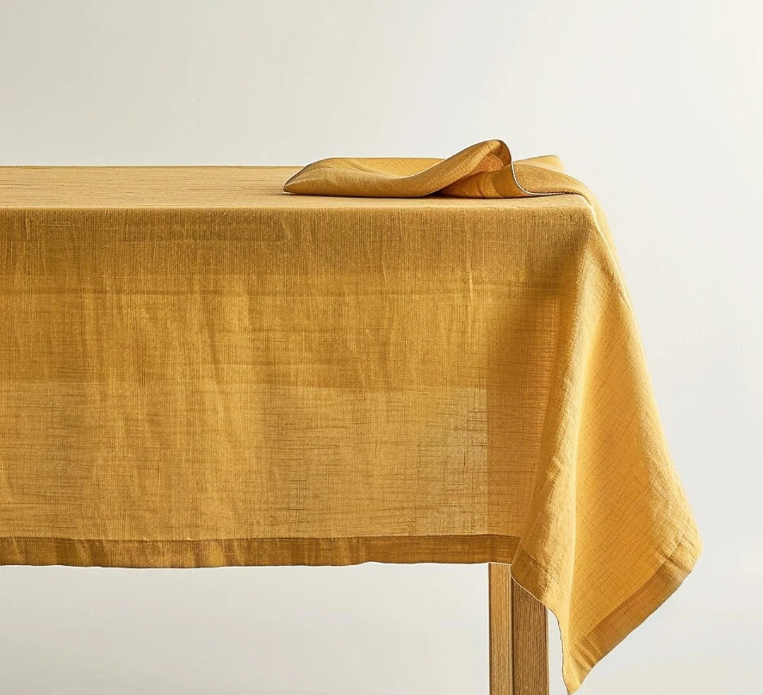 Linen Tablecloth, Washed Soft Linen Table Cloth, Stonewashed Linen Custom Size Tablecloth, Natura... | Etsy (US)