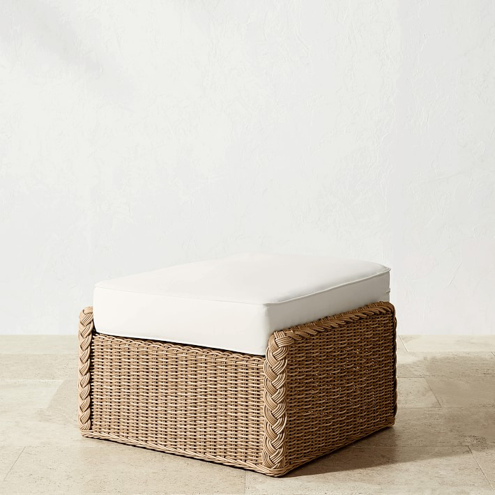 AERIN East Hampton Outdoor Coffee Table Ottoman | Williams-Sonoma