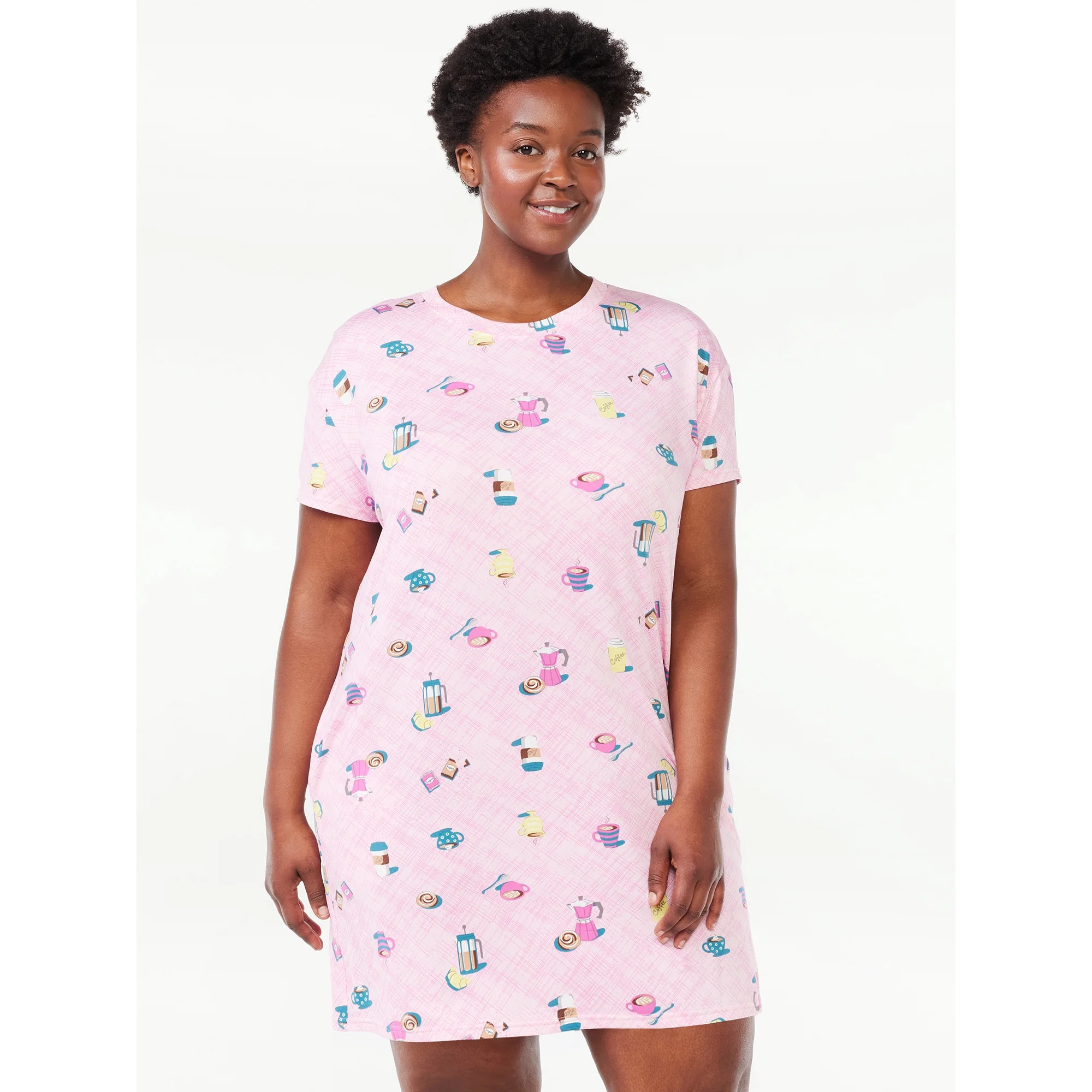 Joyspun Women's Print Sleepshirt with Pockets, Sizes S/M to 2X/3X | Walmart (US)