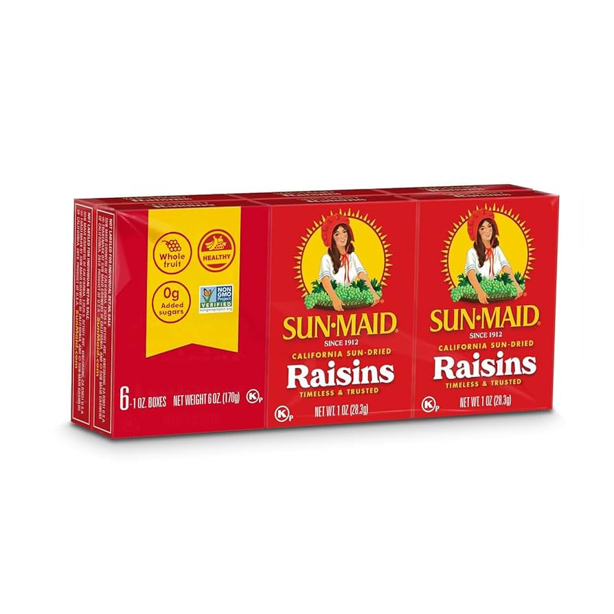 Sun-Maid California Sun-Dried Raisins - (6 Pack) 1 oz Snack-Size Box - Dried Fruit Snack - For Lu... | Amazon (US)
