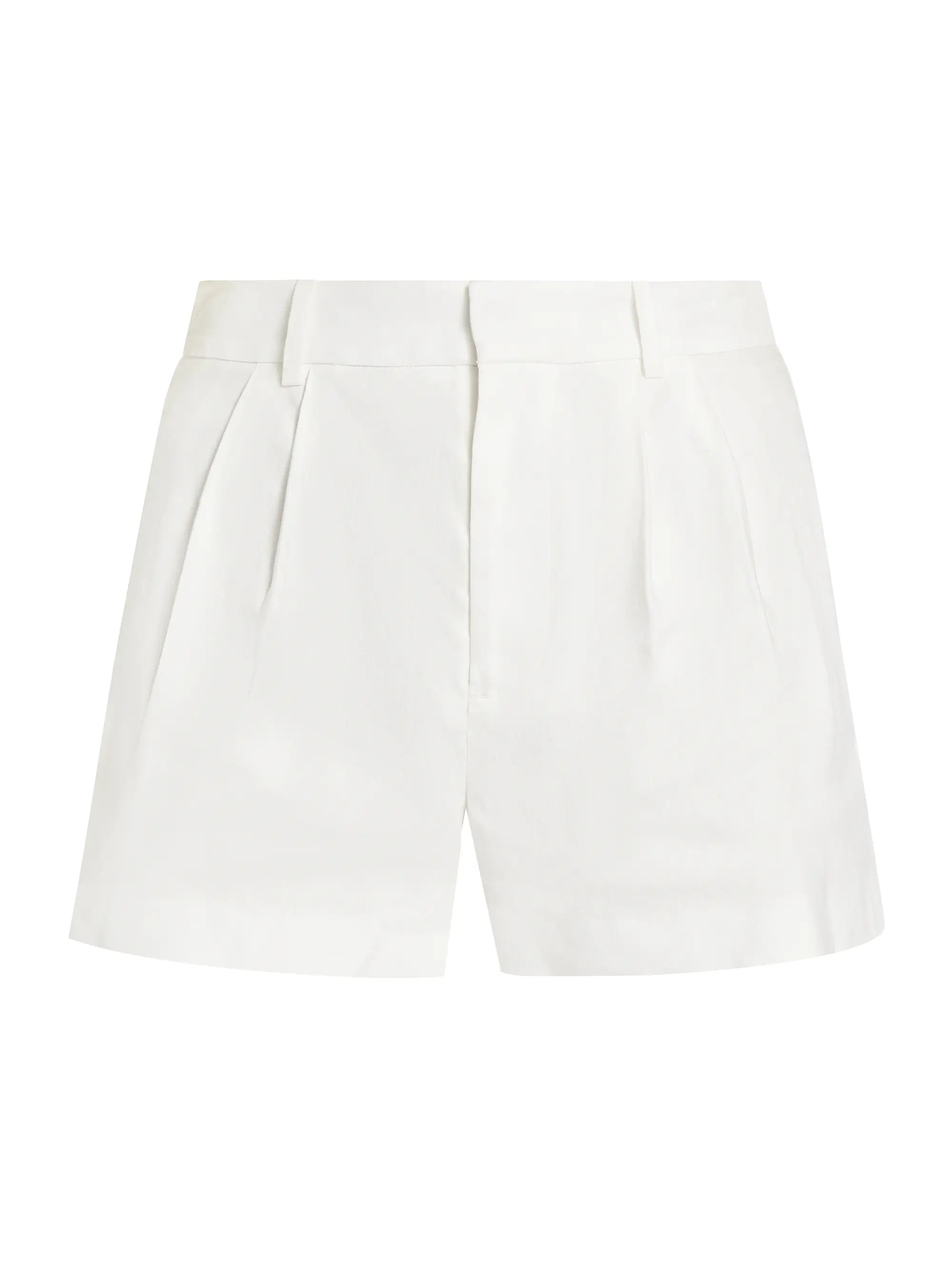 Shop Alice + Olivia Conry Pleated Linen-Blend Shorts | Saks Fifth Avenue | Saks Fifth Avenue