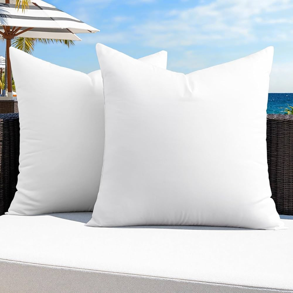 MIULEE Pack of 2 24x24 Outdoor Pillow Inserts, Outdoor Throw Pillows Water-Resistant Decorative P... | Amazon (US)