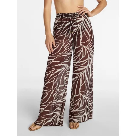 Time and Tru Women's and Women's Plus Wide Leg Coverup Pants, Sizes XS-3X | Walmart (US)