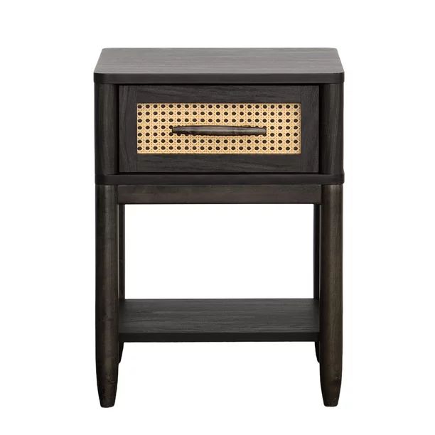 Better Homes & Gardens Springwood Caning Night Stand, Charcoal Finish - Walmart.com | Walmart (US)