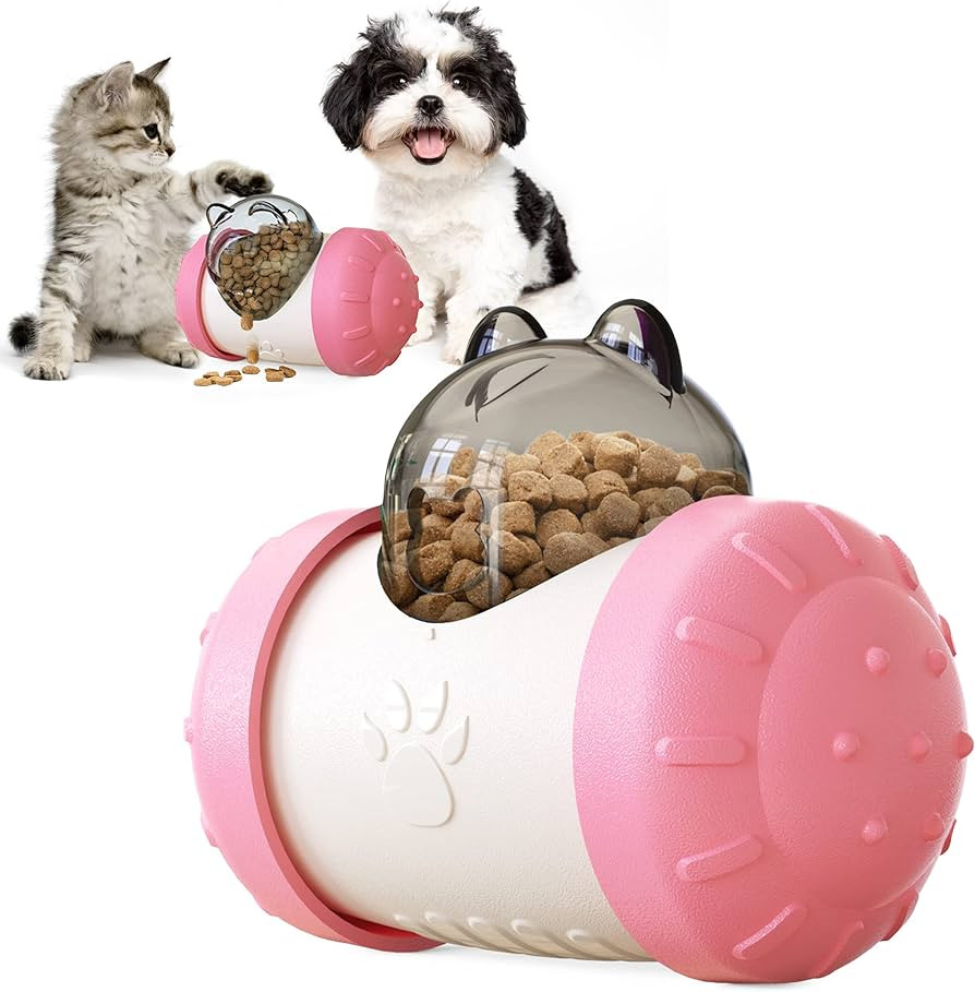 Simena Slow Feeder for Cats & Small Dogs, Pet Treat Dispenser Toy to Prevent Over-Weight, Chase Toy  | Amazon (US)