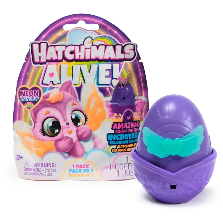 Hatchimals Alive, Neon Rainbow 1-Pack Surprise Figure in Egg, for Ages 3 and up (Styles Vary) | Walmart (US)