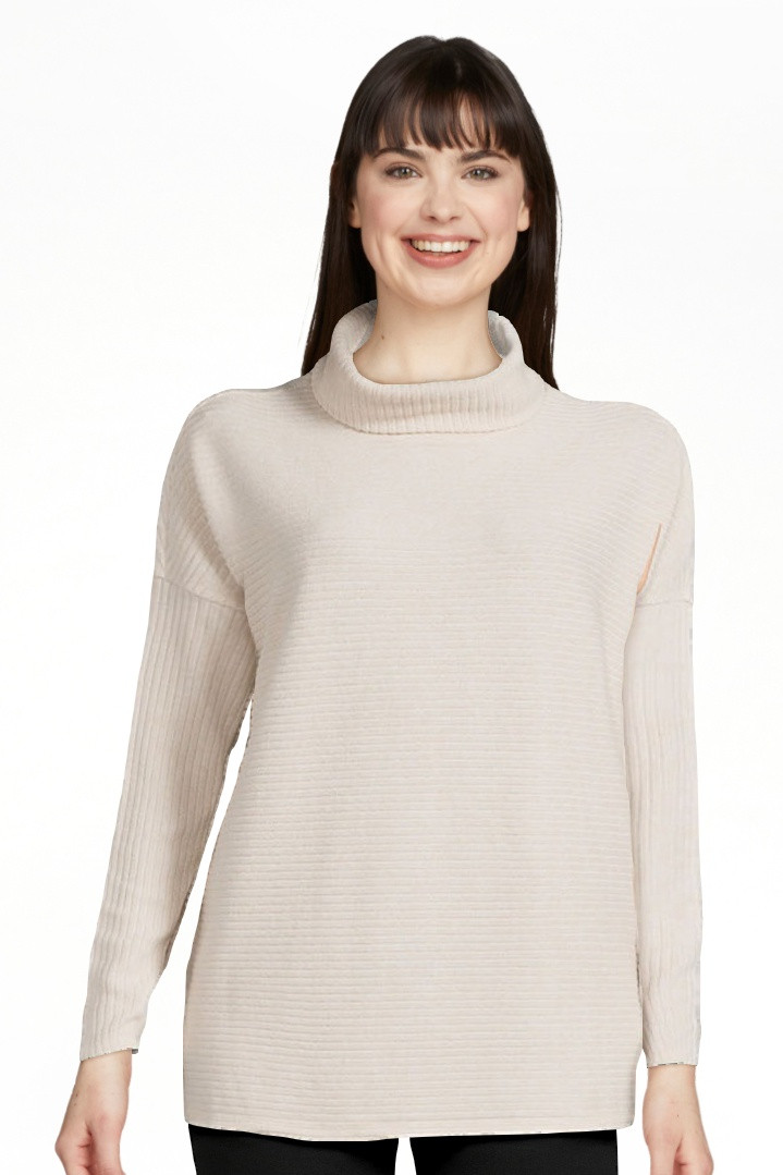 Time and Tru Women's Rib Roll Neck Tunic, Sizes XS-3XL | Walmart (US)