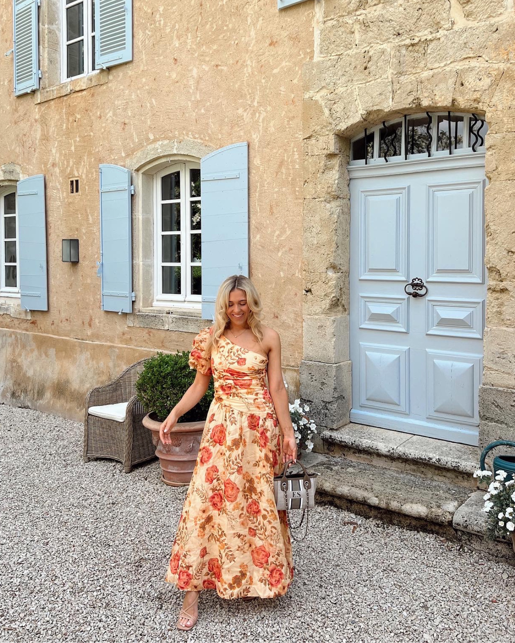 Tote bag - beach bag - wedding guest dress - one shoulder dress - floral dress - forever new dress - off the shoulder dress - wedding guest outfit - wedding guest style - flower print dress - floral print - sandals - heeled sandals - lily and bean - lily and bean bag - personalised bag - beach bag - beach style - Italy dress - French dress - French wedding guest dress - French wedding - parisian style - maxi dress - long dress 

#LTKunder100 #LTKeurope #LTKwedding