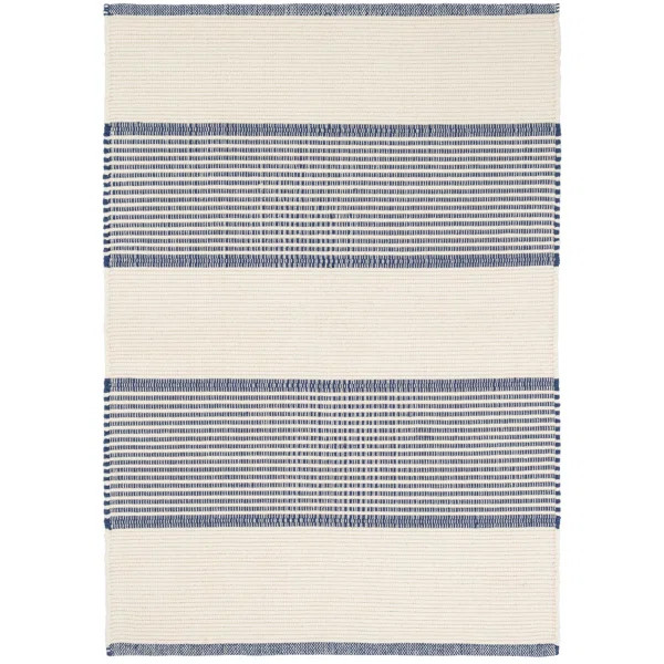 La Mirada Navy Handwoven Cotton Rug | Wayfair North America