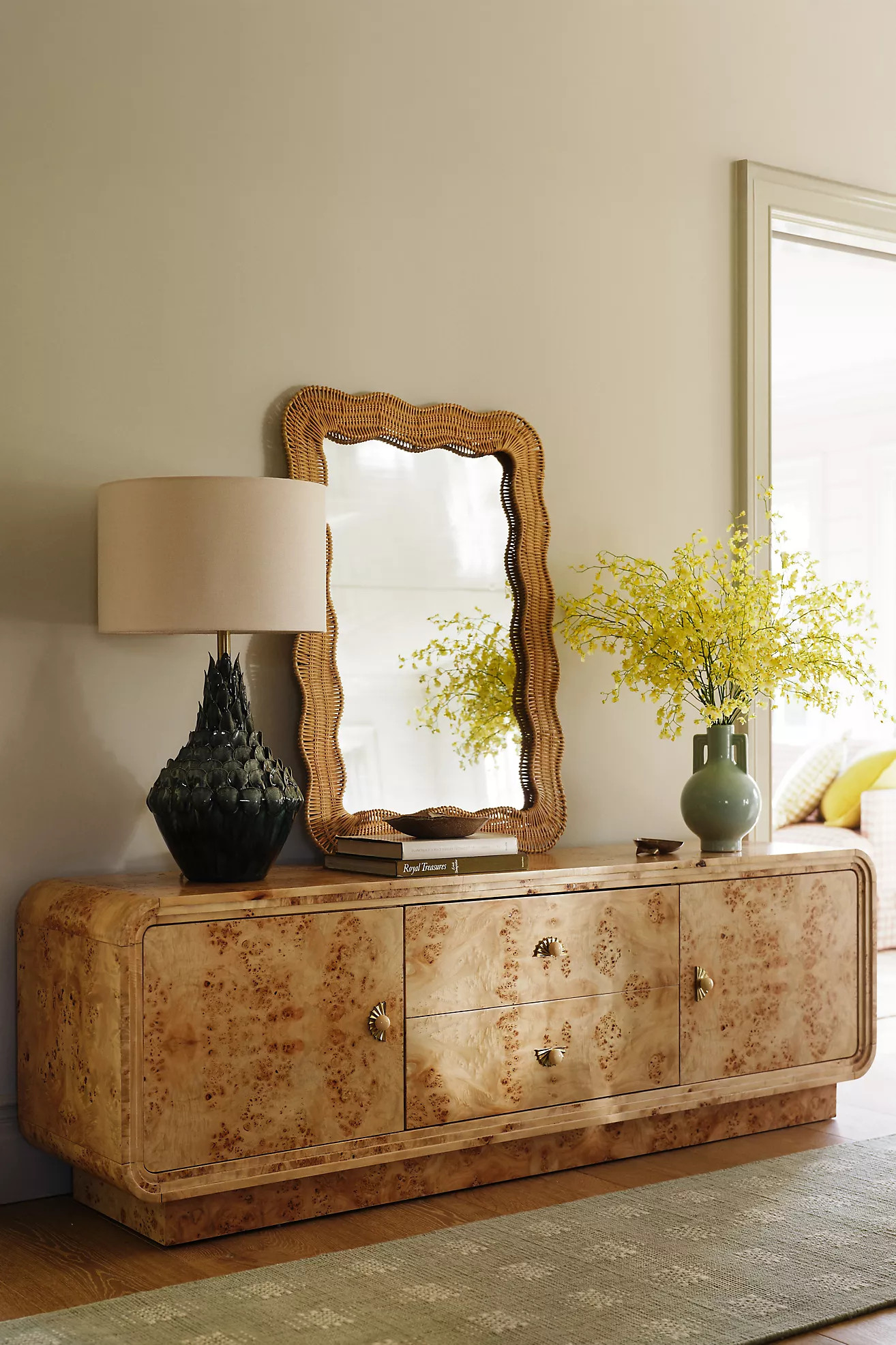 Betti 76" Burl Wood Media Console | Anthropologie (US)