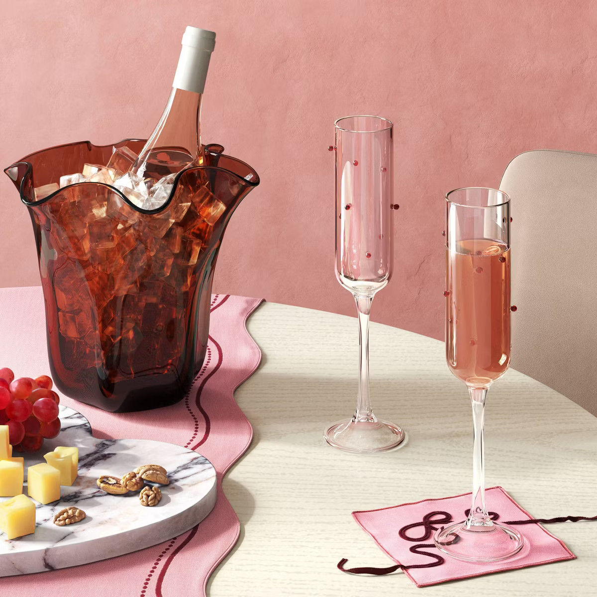 7.3 fl oz Champagne Glass Clear with Red Dots - Threshold™ | Target