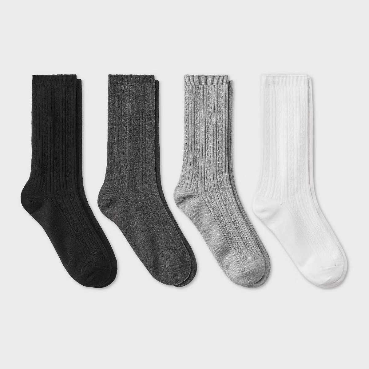 Women's Ultra Soft Everyday Cable 4pk Crew Socks - Auden™ 4-10 | Target