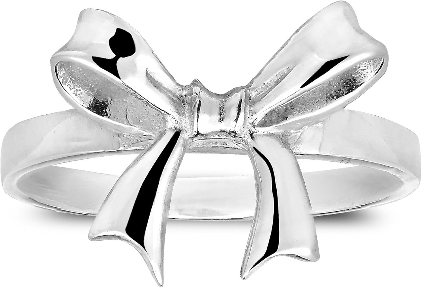 Adorable Ribbon Bow Tied .925 Sterling Silver Ring | Amazon (US)