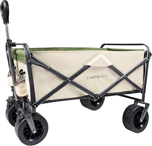 CAMPERFECT Beach Wagon with Big Wheels for Sand, Folding Wagon Beach Cart Sand Outdoor All-Terrai... | Amazon (US)