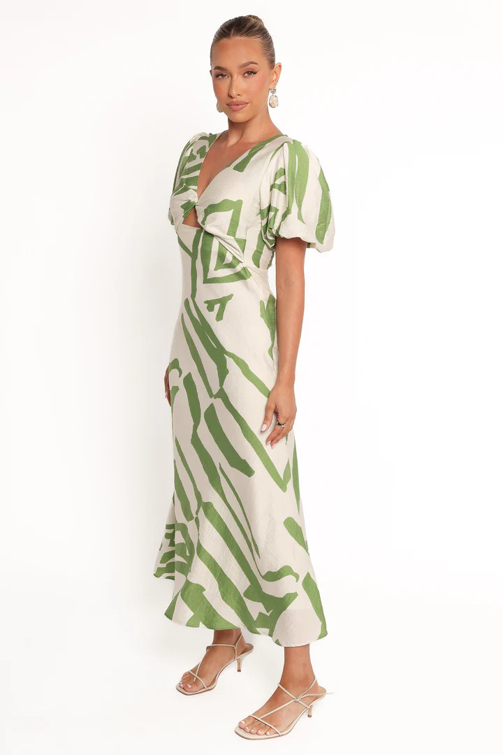 Ginevra Maxi Dress - Cream/Green | Petal & Pup (US)