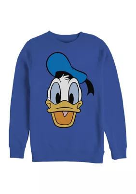 Disney Men's Big Face Donald Crew Fleece Graphic Sweatshirt, Medium | Belk