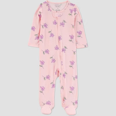 Carter's Just One You® Baby Girls' Comfy Soft Floral Sleep N' Play - Pink Newborn | Target
