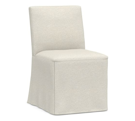Classic Long Slipcovered Dining Chair | Pottery Barn (US)