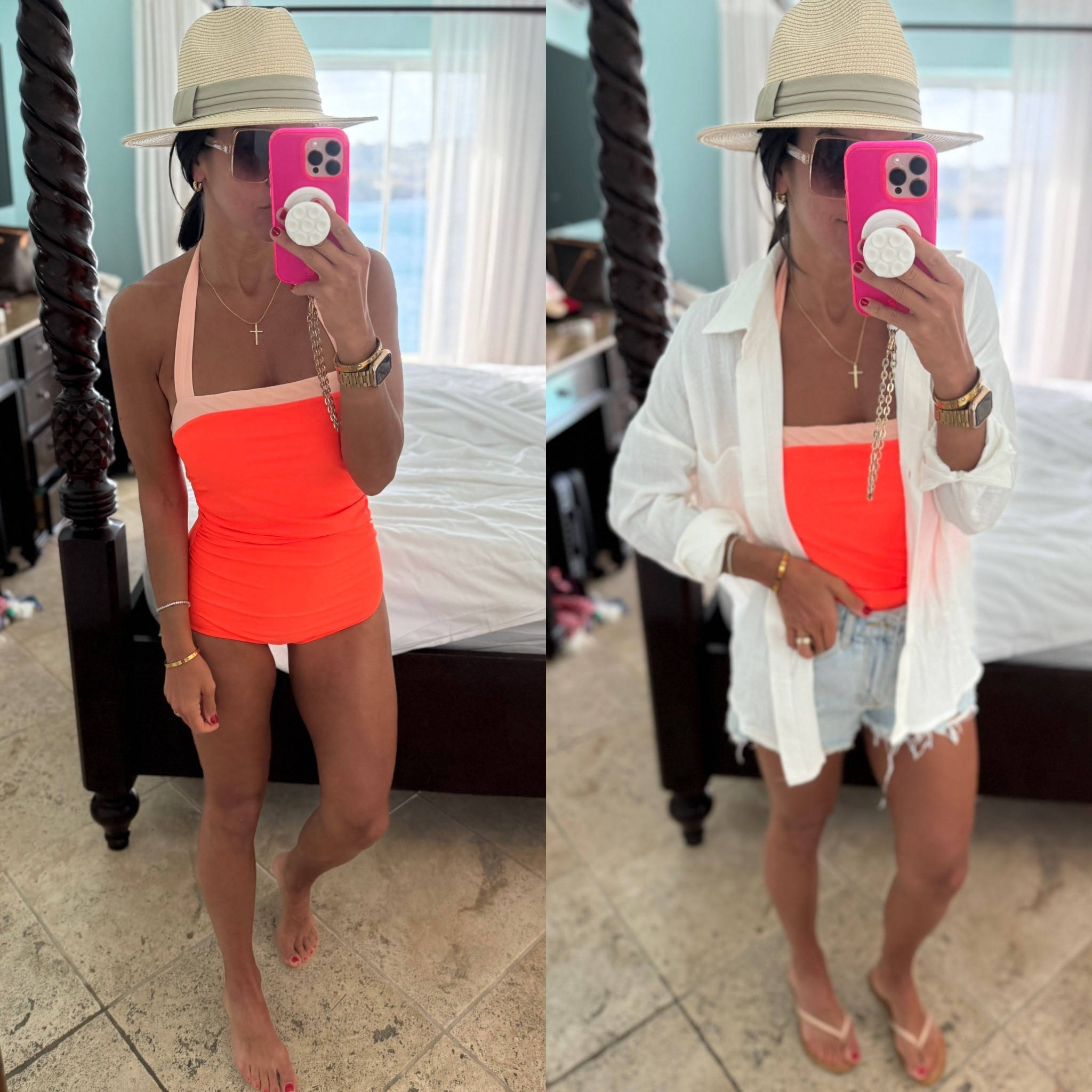 Size medium in suit and shorts size small in cover up

#LTKSeasonal