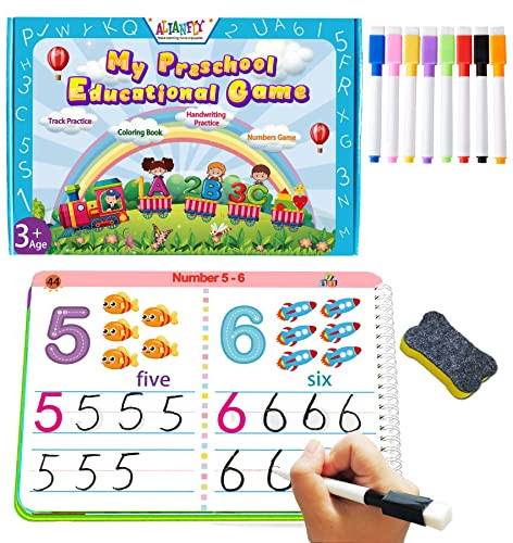 ALIANFLY Preschool Learning Activities Educational Workbook - Toddler Prek Montessori Handwriting Practice Activity Tracing Toys Busy Book for Kids, Autism Learning Materials and ABC Learning Book | Amazon (US)