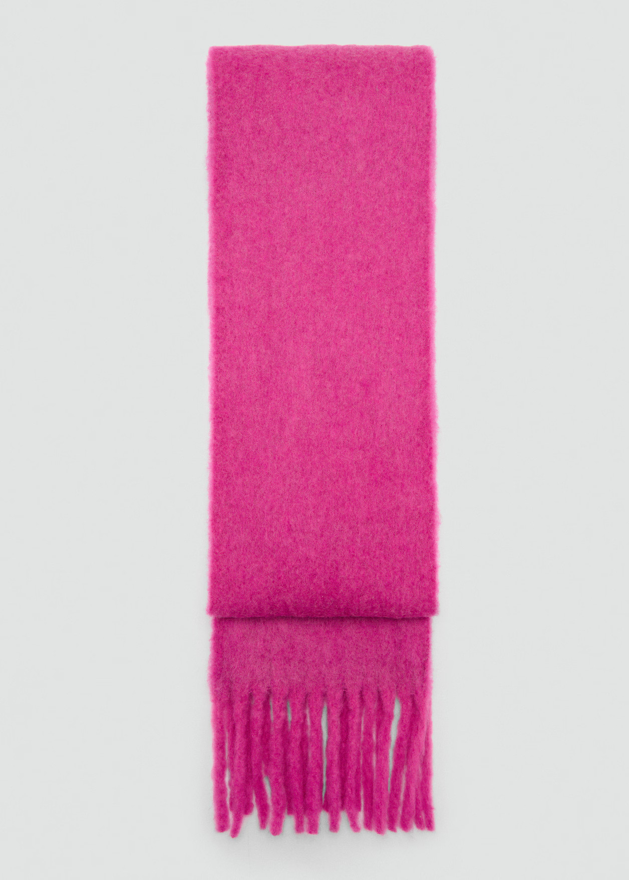 Fringed wool-blend scarf - Women | MANGO United Kingdom | MANGO (UK)