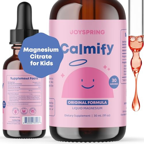 JoySpring Magnesium Citrate Liquid for Kids – Sugar & Gluten-Free Magnesium Supplement with Chamomile & Passion Flower – Calm Support for Kids & Adults – 30 Servings | Amazon (US)