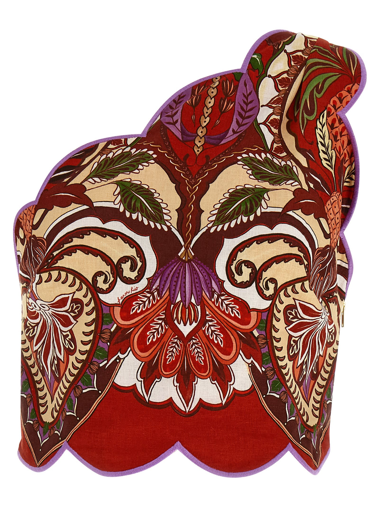 Farm Rio red Odara Scallops Top | Italist.com US