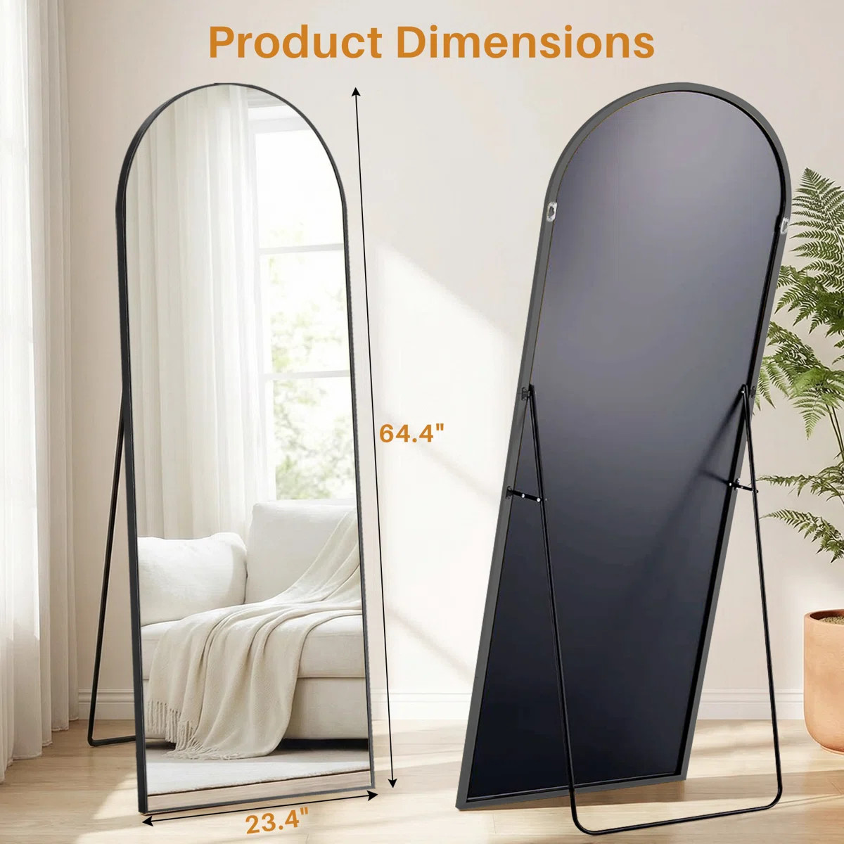 Full Length Mirror Full Body Floor Mirror Standing Hanging Or Leaning Wall Mirror Bedroom Cloakro... | Wayfair North America