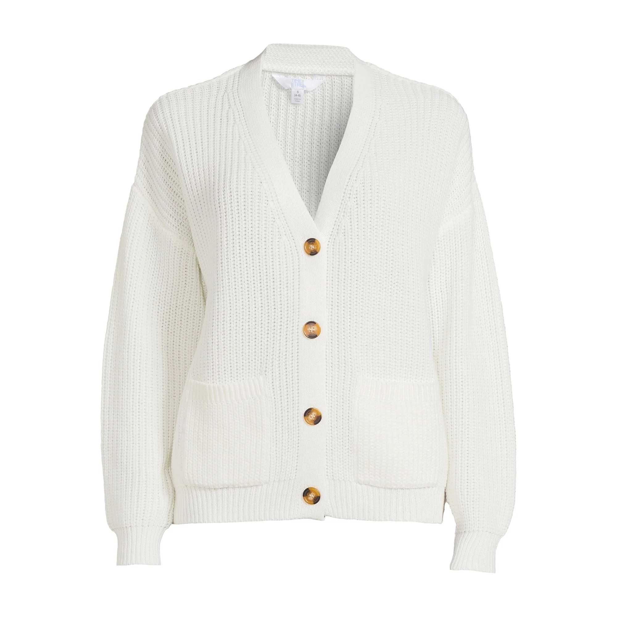 Time and Tru Women's Midweight Boyfriend Cardigan | Walmart (US)