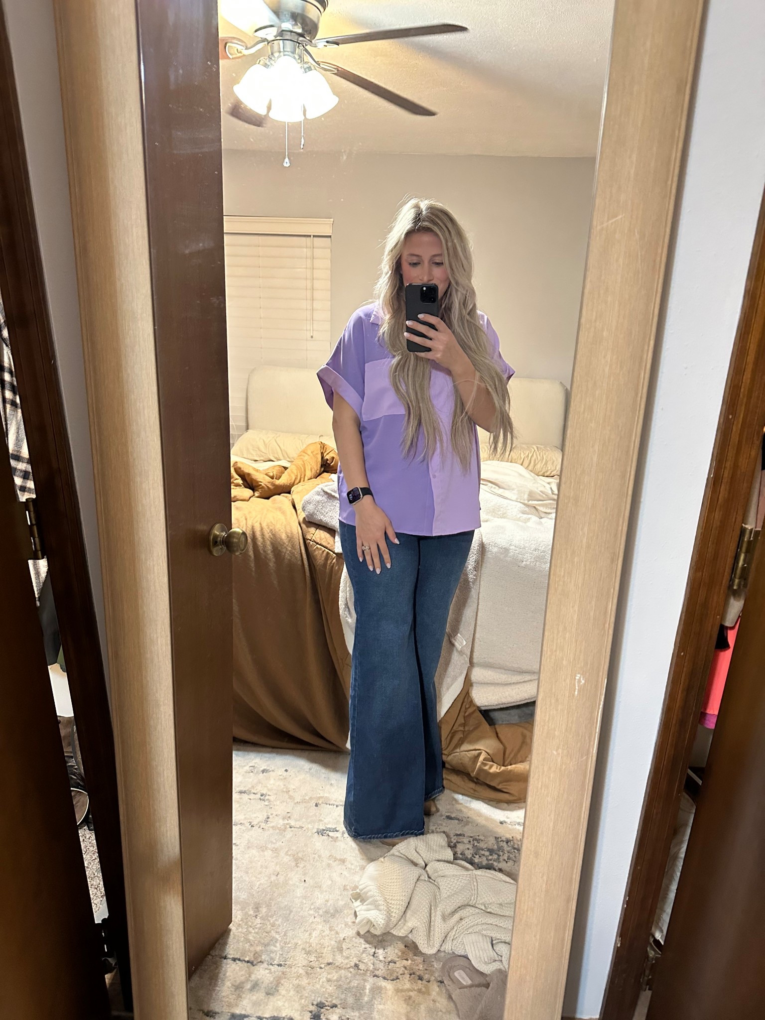 Love these wide leg jeans from none other than Walmart! 