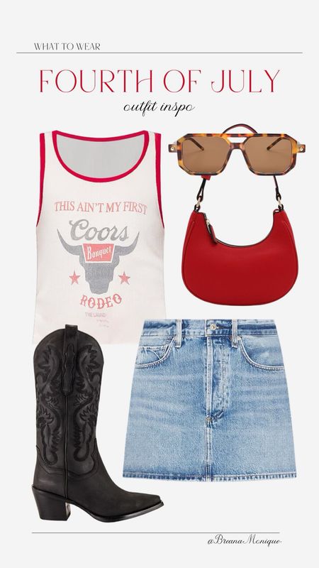 What to Wear 4th of July 🇺🇸
Summer Outfit, Denim Mini Skirt, Western Boots 

#LTKStyleTip #LTKFindsUnder100 #LTKSeasonal