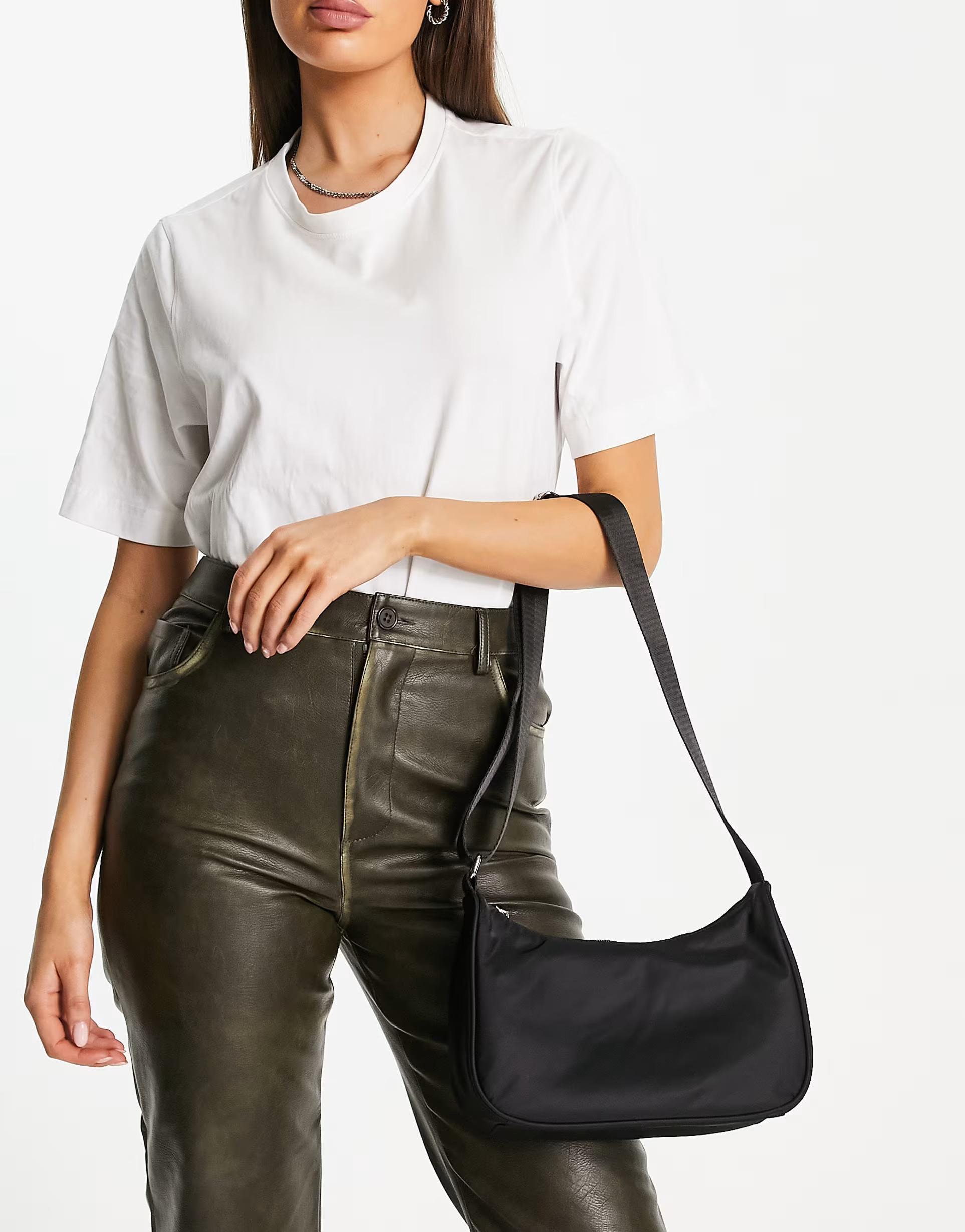 Weekday Zari nylon shoulder bag in black | ASOS (Global)