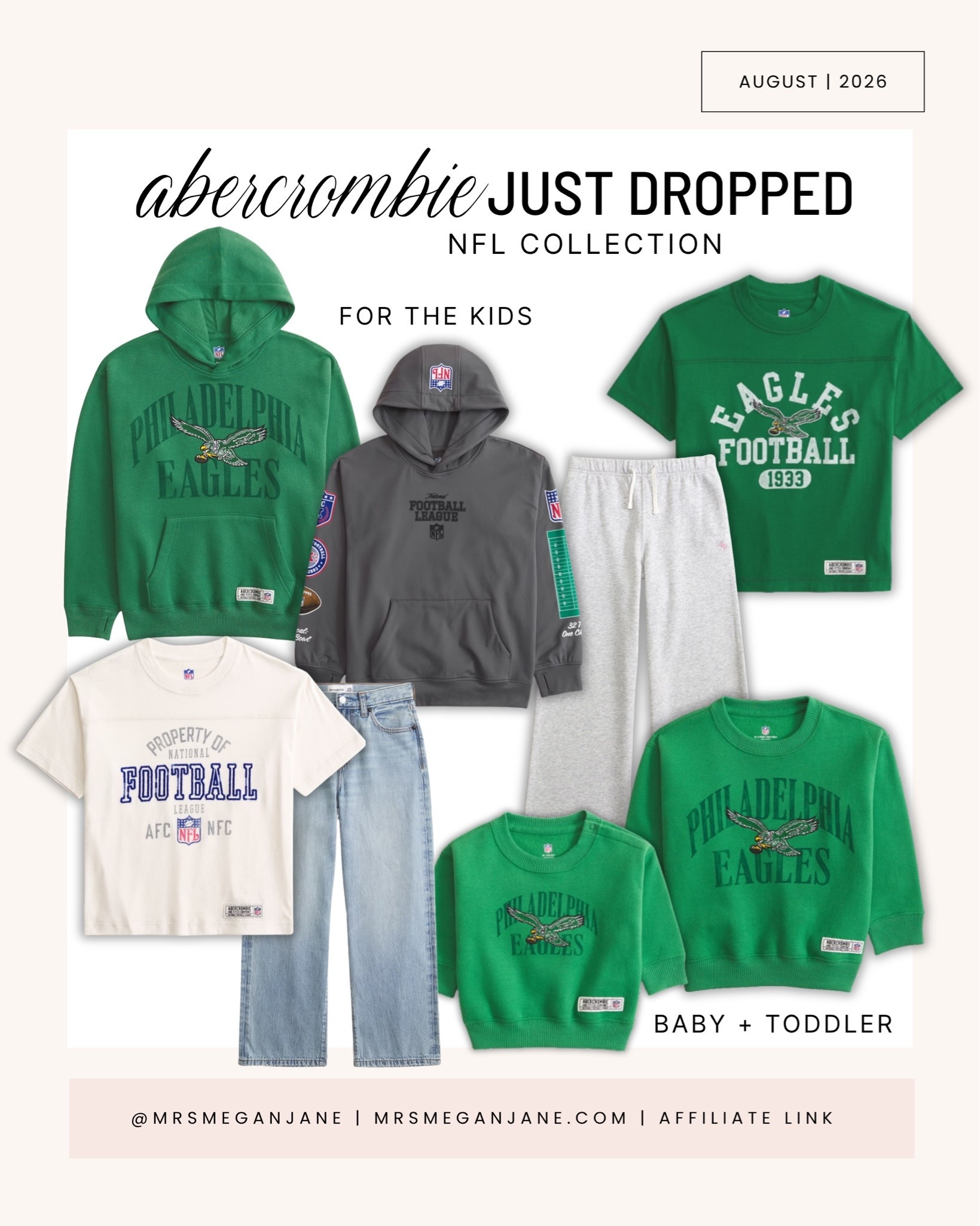 Abercrombie kids NFL collection is so cute!! For the Eagles fans 🦅🦅 Great for back to school.

@abercrombie

#LTKmomlife #LTKBaby #LTKKids