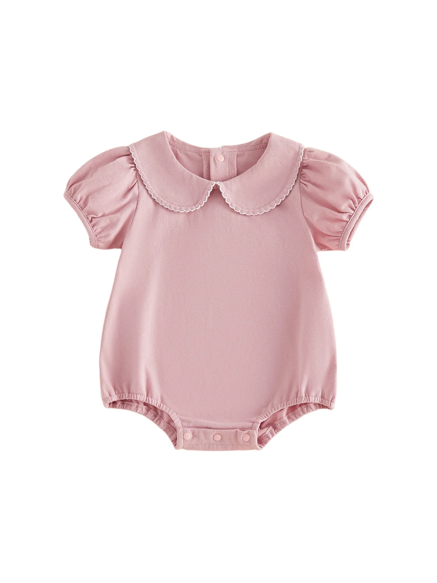 BemeyourBBs Newborn Baby Girls Summer Clothes Bubble Romper Outfit Puff Short Sleeve Peter Pan Do... | Walmart (US)