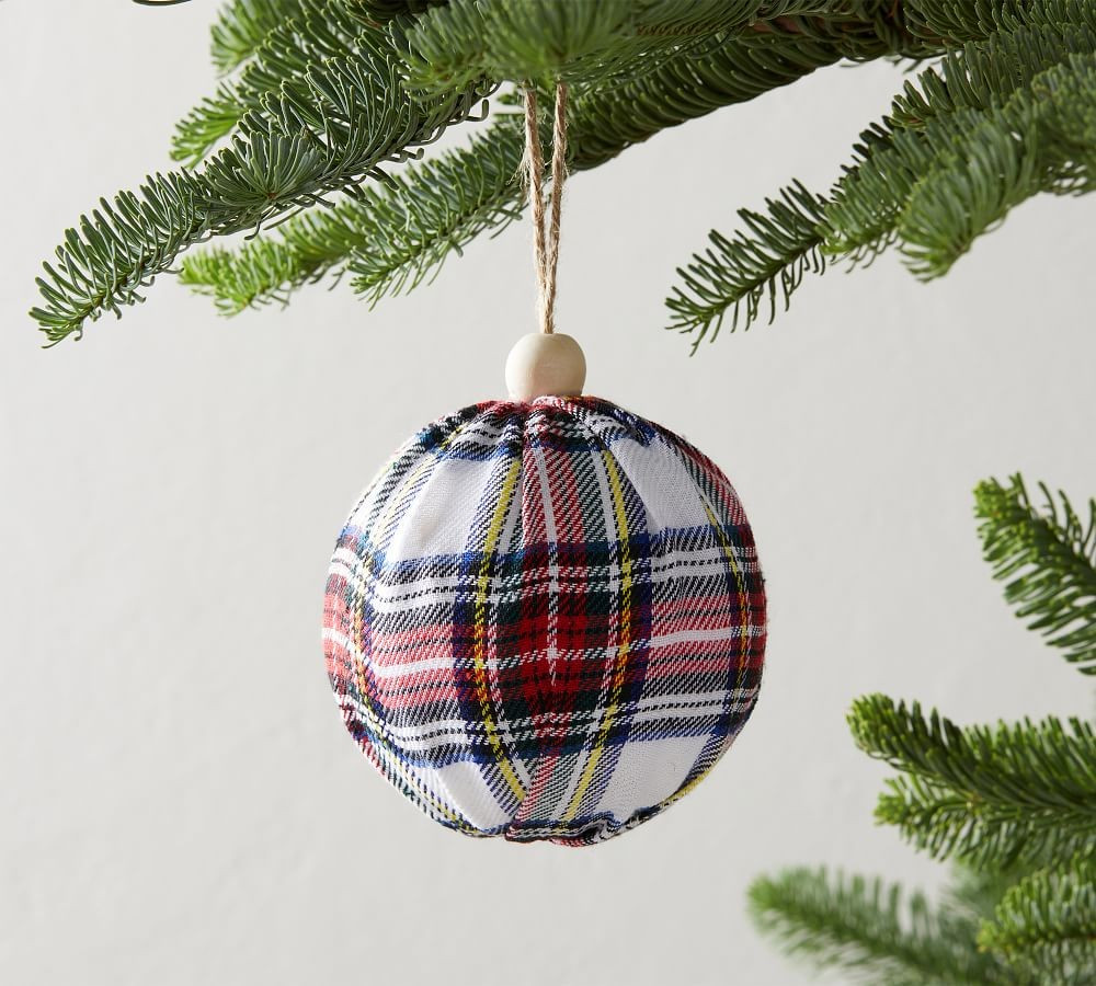 Plaid Fabric Ball Ornaments | Pottery Barn (US)