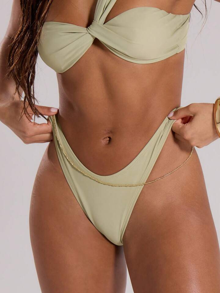 MUSERA Women Solid Color Bikini Knicker For Vacation | SHEIN