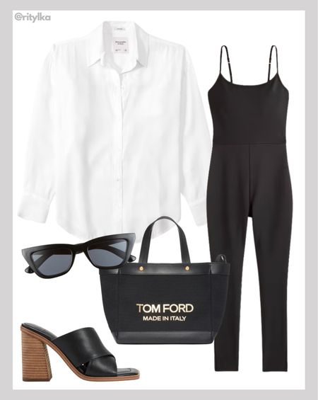 Resort wear 2023

Abercrombie white shirt
Abercrombie black jumpsuit 
Black tote bag
Black heels
Sunglasses

#resortwear #resortwear2023 #vacationoutfits #vacationdress #beachvacationdress #springbreak2023 #springbreakoutfits

#LTKitbag #LTKtravel #LTKSeasonal