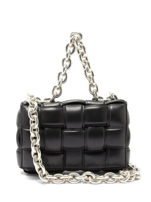 Bottega Veneta - The Chain Cassette Intrecciato-leather Bag - Womens - Black | Matches (US)