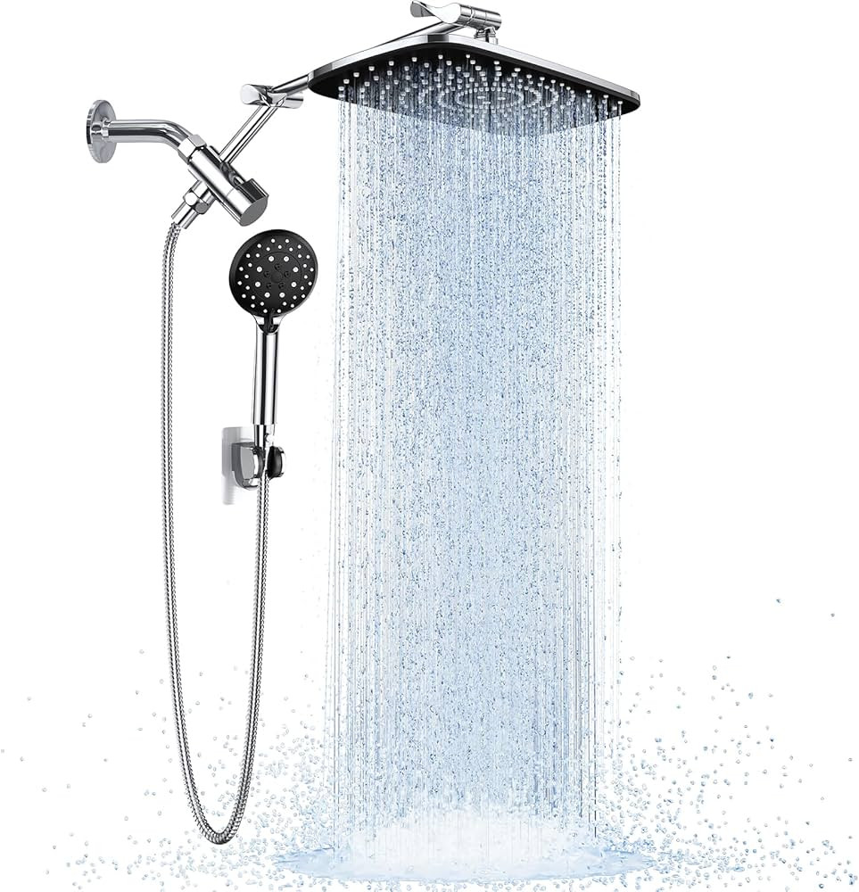 Veken Wide Rain Shower Head with 6 Modes Handheld Water Spray,High Pressure Showerhead Combo with... | Amazon (US)
