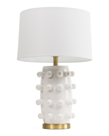 27in Dot Textured Ceramic Metal Base Table Lamp | TJ Maxx