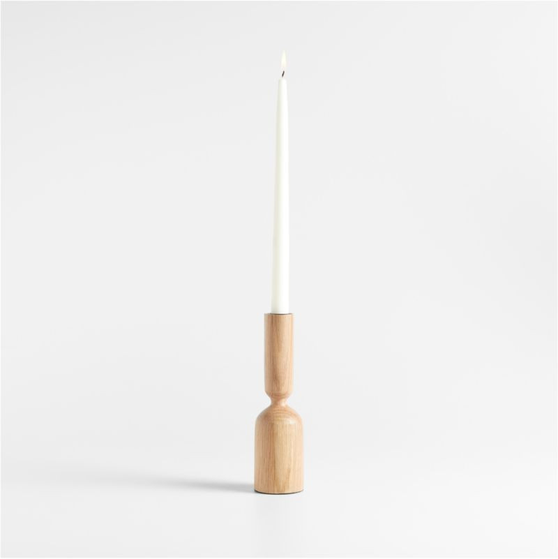 Asker Natural Wood Taper Candle Holder 8.5" + Reviews | Crate & Barrel | Crate & Barrel