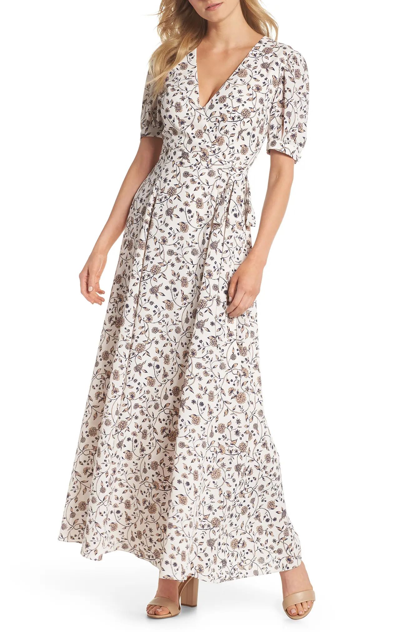 Gal Meets Glam Collection Millie Floral Faux Wrap Maxi Dress | Nordstrom