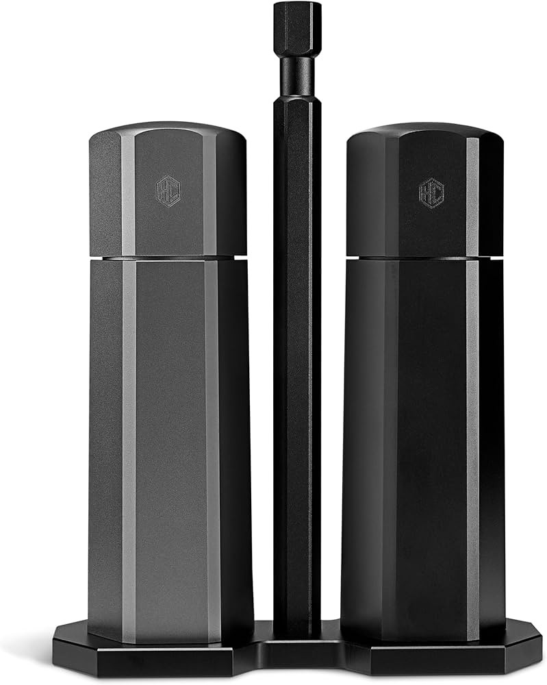 HexClad Tabletop Salt and Pepper Mill Set & Carrying Caddy Holder | Amazon (US)