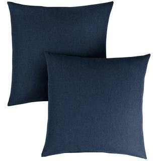 Navy Blue Outdoor Knife Edge Throw Pillows (2-Pack) | The Home Depot