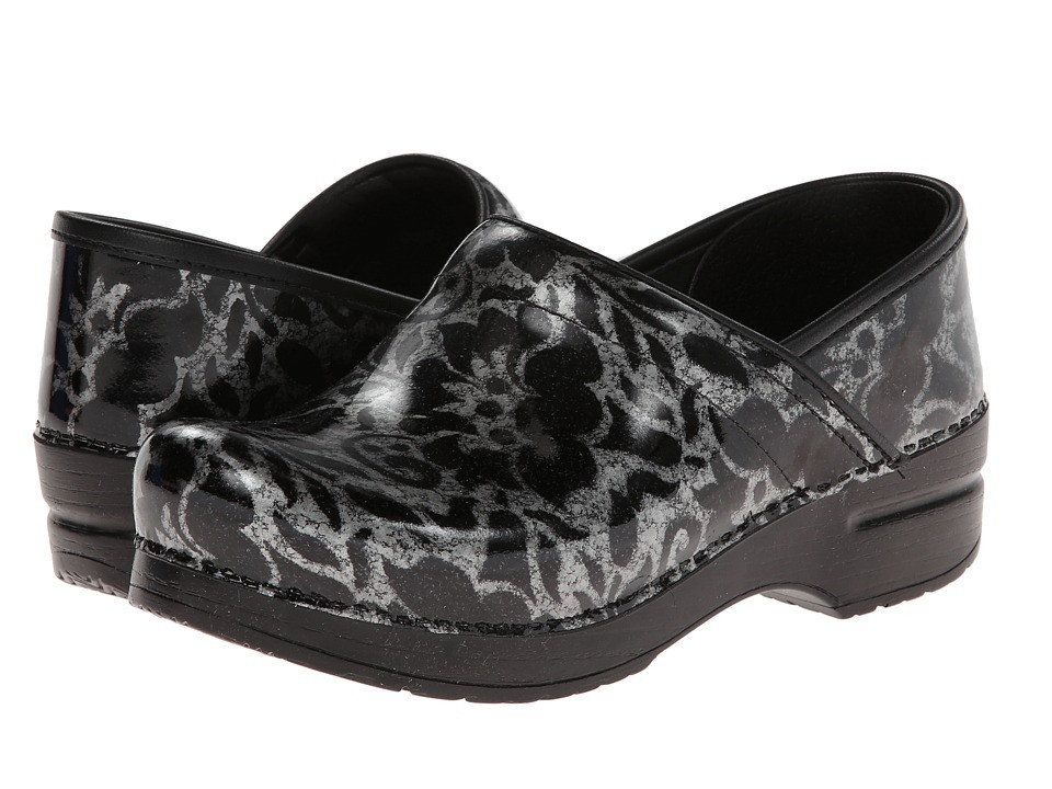 Dansko - Professional (Silver Floral Patent) Women's Clog Shoes | Zappos