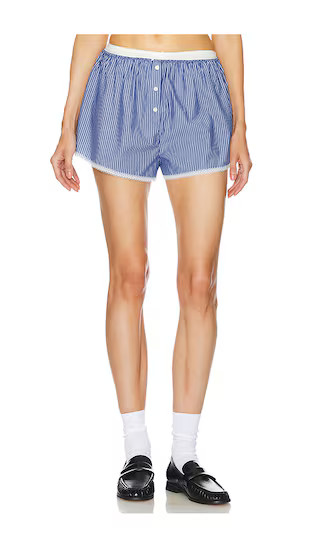Pinstripe Poplin House Short in Blue Pinstripe | Revolve Clothing (Global)
