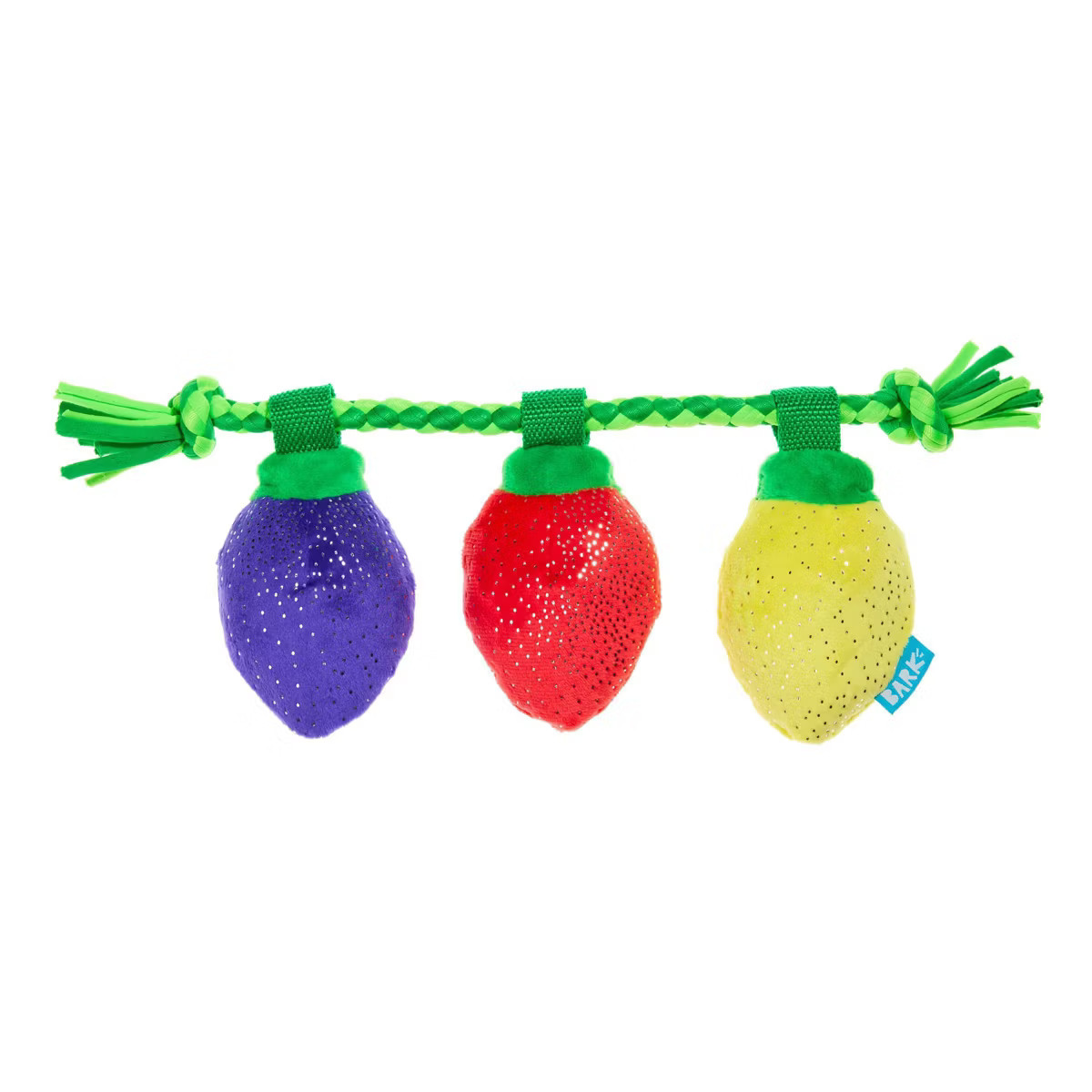 BARK 1.75" Howly Jowly Holidays Merry & Bite Lights Plush Rope Dog Toy | Target